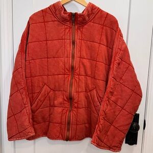 Free People Dolman Quilted Jacket Burnt Orange L NWOT